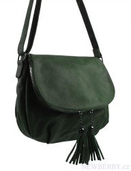 Crossbody dámská měkká kabelka tmavě zelená