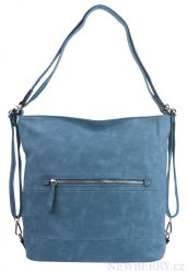 Velká dámská kabelka přes rameno / batoh denim modrá