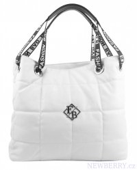 Velká dámská kabelka přes rameno v prošívaném designu bílá