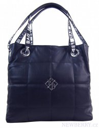 Velká dámská kabelka přes rameno v prošívaném designu tmavě modrá
