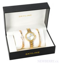 SKYLINE dámská dárková sada zlaté hodinky s náramky MP0001