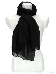 Dámský letní jednobarevný šátek 181x76 cm černá