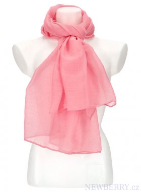 Dámský letní jednobarevný šátek 181x76 cm růžová