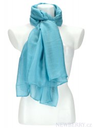 Dámský letní jednobarevný šátek 181x76 cm světle modrá