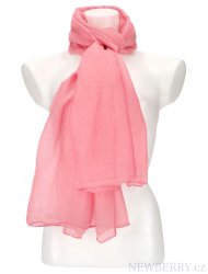 Dámský letní šátek jednobarevný 183x77 cm růžová