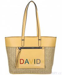 DAVID JONES Žlutá velká dámská kabelka přes rameno CM5741