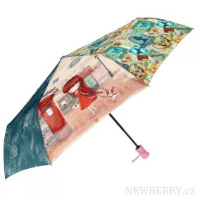 Sweet & Candy Automatický dámský deštník s potiskem růžový