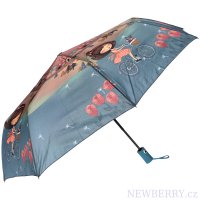 Sweet & Candy Automatický dámský deštník s potiskem modrý