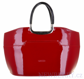 Elegantní červená lakovaná kabelka do ruky S5 GROSSO