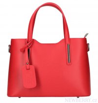 Kožená červená dámská kabelka do ruky Maila