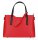 Kožená červená dámská kabelka s černými ramínky do ruky Maila