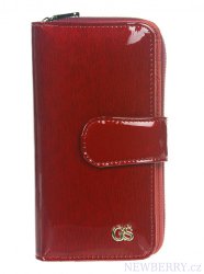 GROSSO Kožená dámská peněženka RFID červená v dárkové krabičce