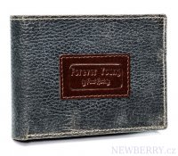 Kožená šedá pánská peněženka v krabičce RFID Forever Young