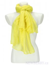 Dámský letní jednobarevný šátek 180x90 cm žlutá
