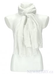Dámský letní jednobarevný šátek 180x80 cm bílá