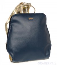 Elegantní dámský módní batůžek modro-zlatý B04 GROSSO