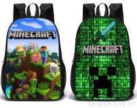 Obojstrann tudentsk ruksak s potlaami Minecraft vzor 1